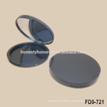 Nouvelle élastique Black Round Empty Plastic Powder Compact Case